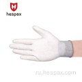 HESPAX Polyester Углеродное волокно антистатические рабочие перчатки PU